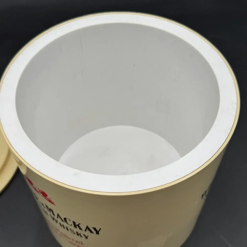 Vintage Ice Bucket, Whyte & Mackay Scotch Whisky, Mid Century Modern 7.25